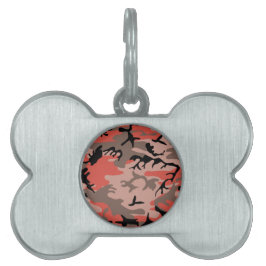 Röd och brun kamouflage, militär, armé ID-bricka husdjur