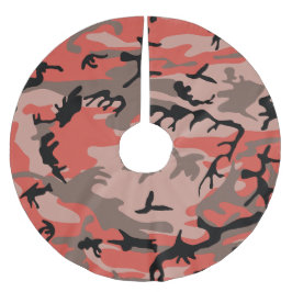 Röd och brun kamouflage, militär, armé julgransmatta borstad polyester