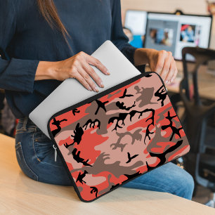 Röd och brun kamouflage, militär, armé laptop fodral
