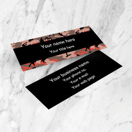 Röd och brun kamouflage, militär, armé mini visitkort