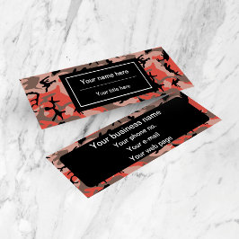 Röd och brun kamouflage, militär, armé mini visitkort