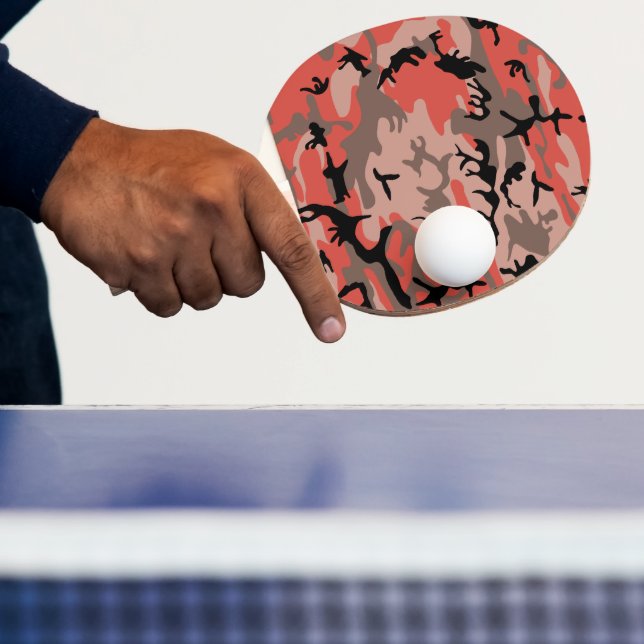 Röd och brun kamouflage, militär, armé pingisracket (Insitu)