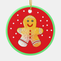 Röd och Brun Pepparkaks Pojke Ornament