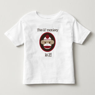 Röd och brun sock monkey: Understödja Tee Shirt