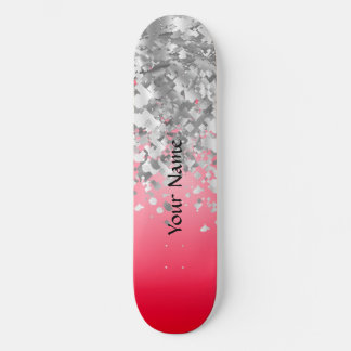 Röd och faux glitter mini skateboard bräda 18,7 cm