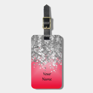 Röd och fauxglitter bagagebricka