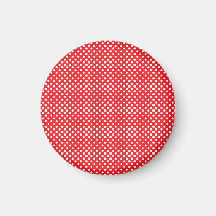 Röd och för polka dotsmönster för vit magnet