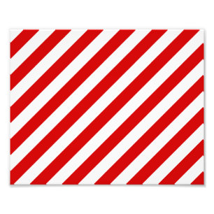 Röd och för vitDiagonalrandar mönster Fototryck