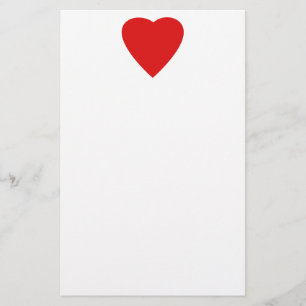 Röd och för vitkärlekhjärta design brevpapper