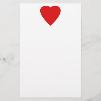 Röd och för vitkärlekhjärta design brevpapper
