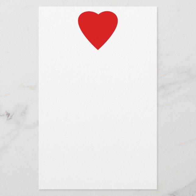 Röd och för vitkärlekhjärta design brevpapper (Framsida)
