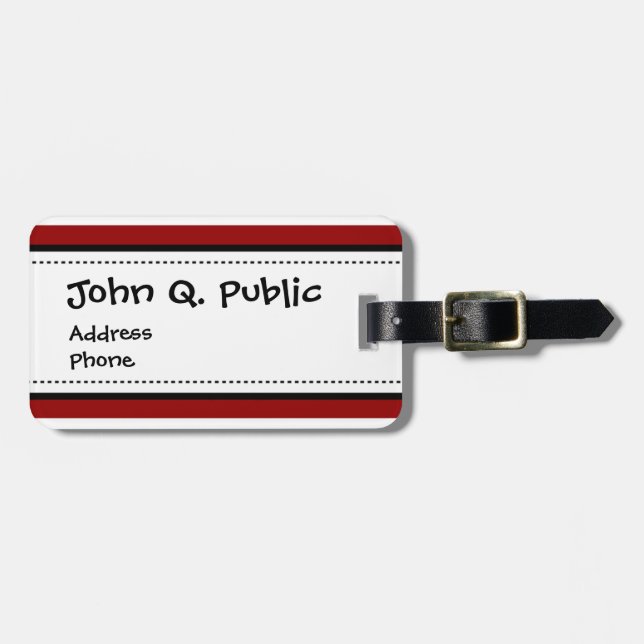 Röd och för vitvågrätrandar mönster bagagebricka (Horisontell Framsida)