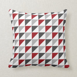 Röd och grå geometrisk dekorativ kudde