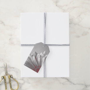Röd- och Grått-Blommigt - Märkre för bröllopsfavor Presentetikett