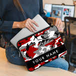 Röd och Grått Camouflage Ditt namn anpassar sig Laptop Fodral<br><div class="desc">Elegant,  snyggt och sofistikerad kamouflage mönster i rött och grått färg. Modern gåva och trendig,  perfekt för militären älskare i ditt liv. Anpassa genom att lägga till namn,  smeknamn,  monogram eller initialer.</div>