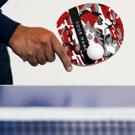 Röd och Grått Camouflage Ditt namn anpassar sig Pingisracket