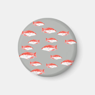 Röd och grått-fisk magnet