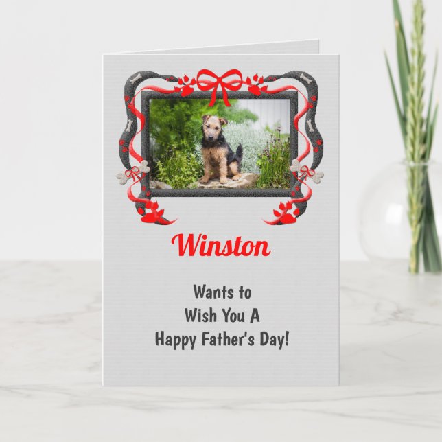 Röd och Grått från Fars dag Kort (Framsida)