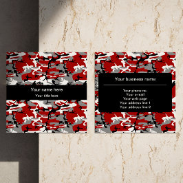 Röd- och Grått-kamouflage, militär, armé Fyrkantigt Visitkort