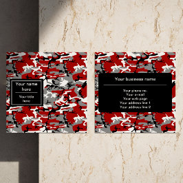 Röd- och Grått-kamouflage, militär, armé Fyrkantigt Visitkort
