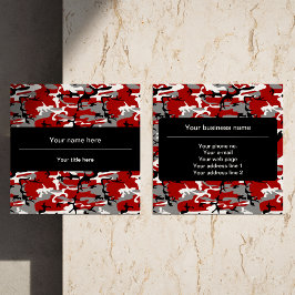 Röd- och Grått-kamouflage, militär, armé Fyrkantigt Visitkort