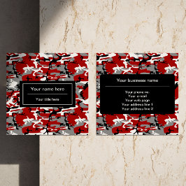 Röd- och Grått-kamouflage, militär, armé Fyrkantigt Visitkort