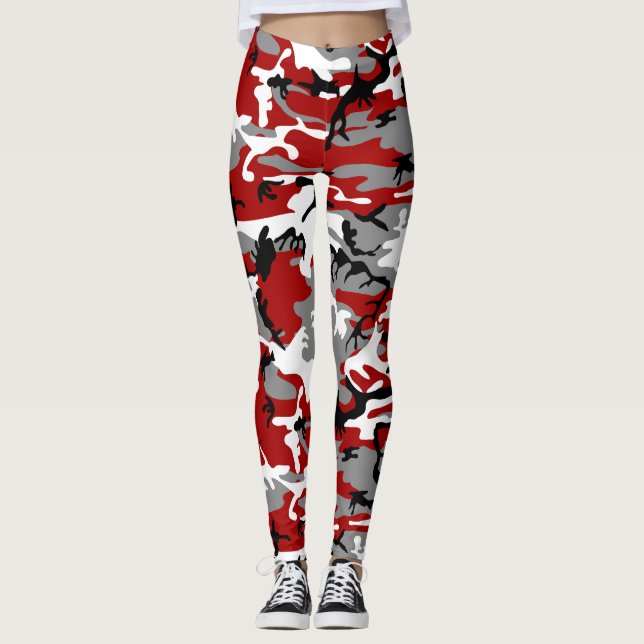 Röd- och Grått-kamouflage, militär, armé Leggings (Framsida)