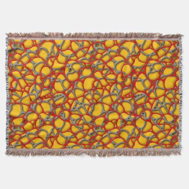 Röd och grått netto på en gult. filt (Framsidan)