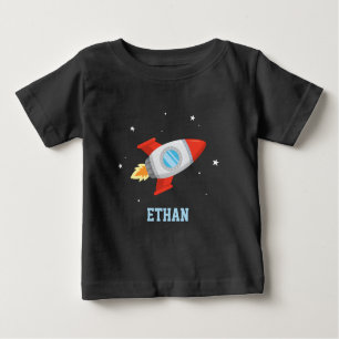 Röd och Grått Rocket i Rymden T Shirt