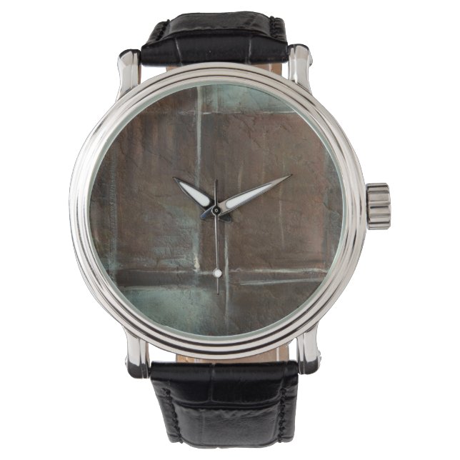 Röd och Grått, tegelvägg Armbandsur (Framsida)