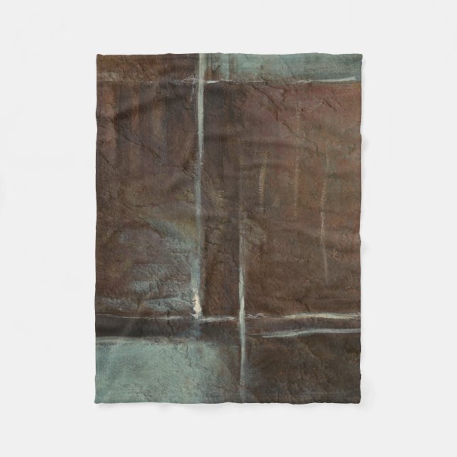 Röd och Grått, tegelvägg Fleecefilt (Framsidan)