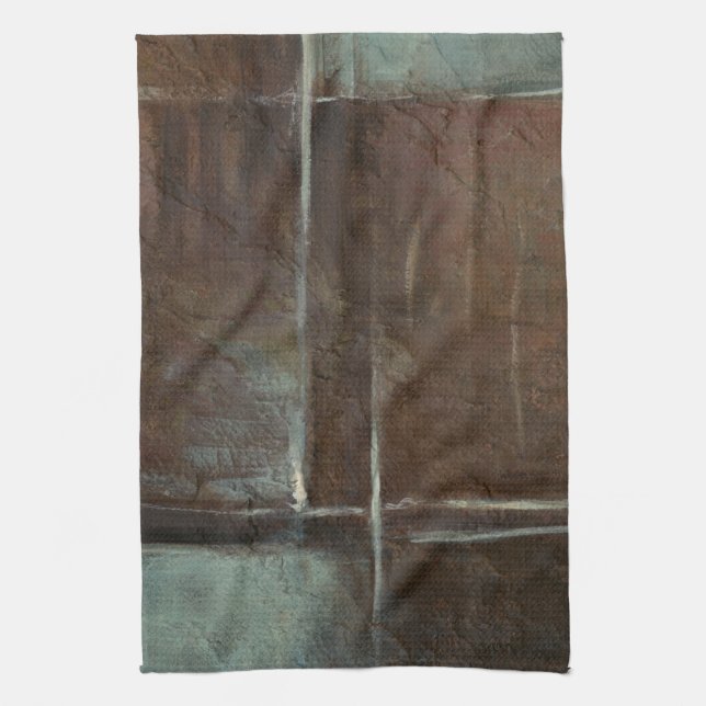 Röd och Grått, tegelvägg Kökshandduk (Vertikal)