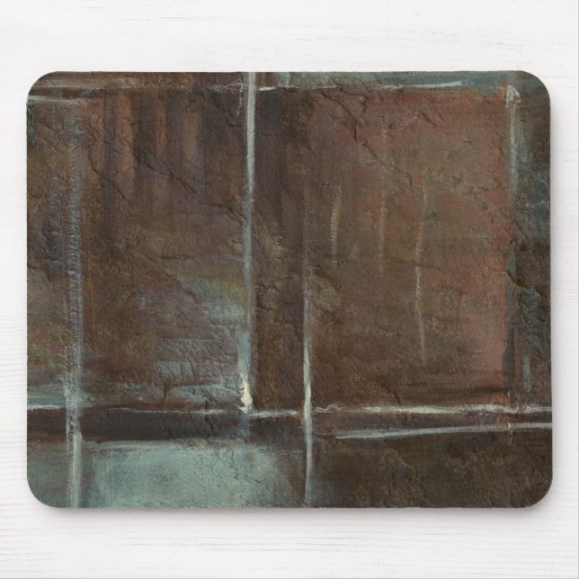 Röd och Grått, tegelvägg Musmatta (Framsidan)