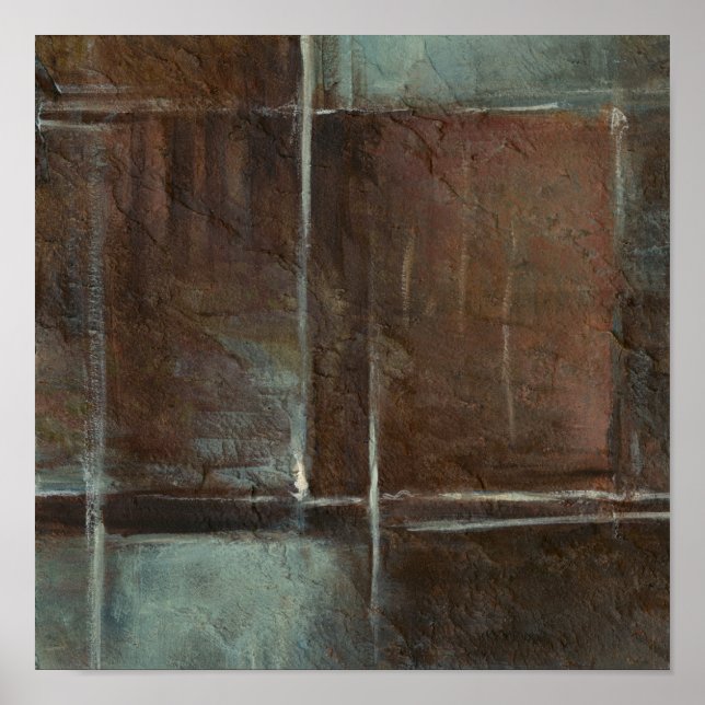 Röd och Grått, tegelvägg Poster (Framsidan)