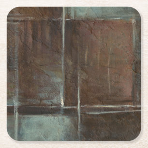 Röd- och Grått-tegelvägg Underlägg Papper Kvadrat