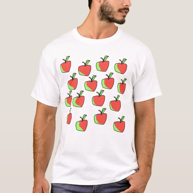 Röd och grön Apple modell T Shirt (Framsida)