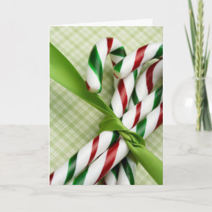 Röd och grön candy canejulkort helgkort