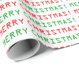 Röd och grön datorstilsortsgod jul presentpapper