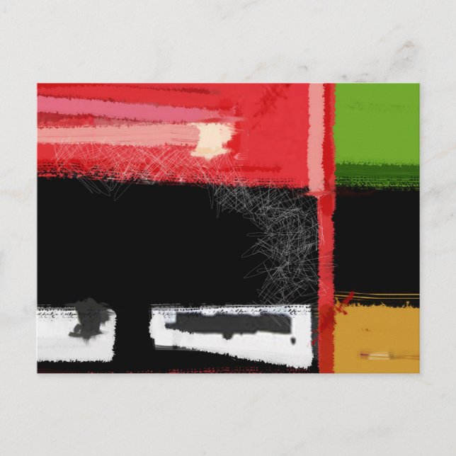 Röd och Grön Fyrkant Vykort (Framsida)