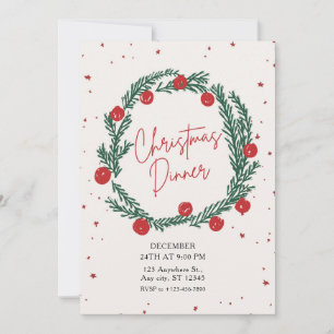 Röd och grön illustrativ julfest julkort