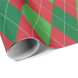 Röd och grön jul Extra stor Argyle Presentpapper