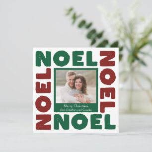 Röd och grön jul modern fotofirande kort