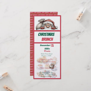 Röd och grön juldesign Brunch-inbjudan Inbjudningar