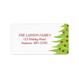 Röd och grön julgran | Holiday Address Lab Adressetikett