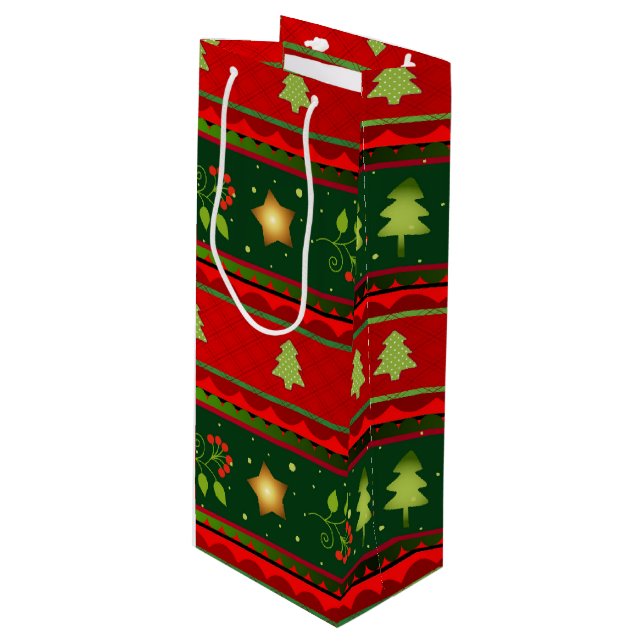 Röd och grön julklappspåse (Framsidan Vinklad)
