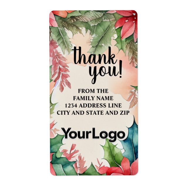 Röd och grön julstjärna Julgran Girlangd Fraktsedel (Framsidan)