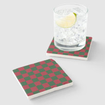 Röd och grön klassisk jul schackbräde tryck