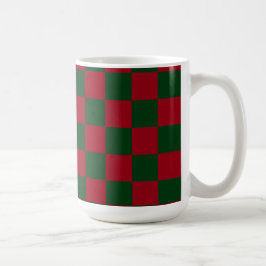 Röd och grön klassisk julrutig tryck kaffemugg