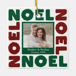 Röd och Grön Noel Modern Foto Jul Julgransprydnad Keramik
