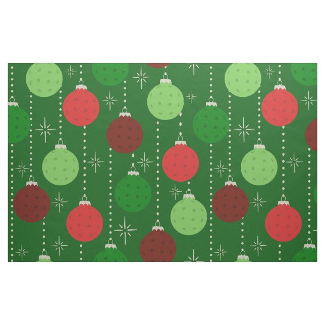 Röd och Grön Pickleball Jul Tema Tyg (Fat Quarter)